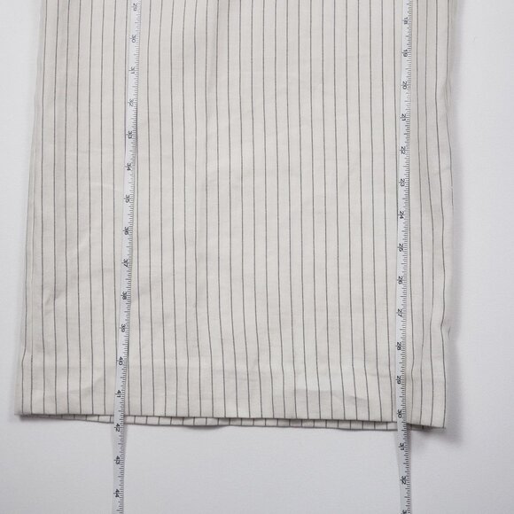 Madewell Superwide-Leg Trouser in Pinstripe Linen Blend Womens 4 Ivory Black - Picture 8 of 16